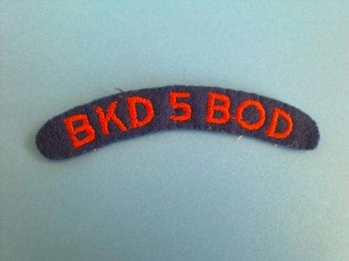 5 BASE ORDNANCE DEPOT SHOULDER TITLE
